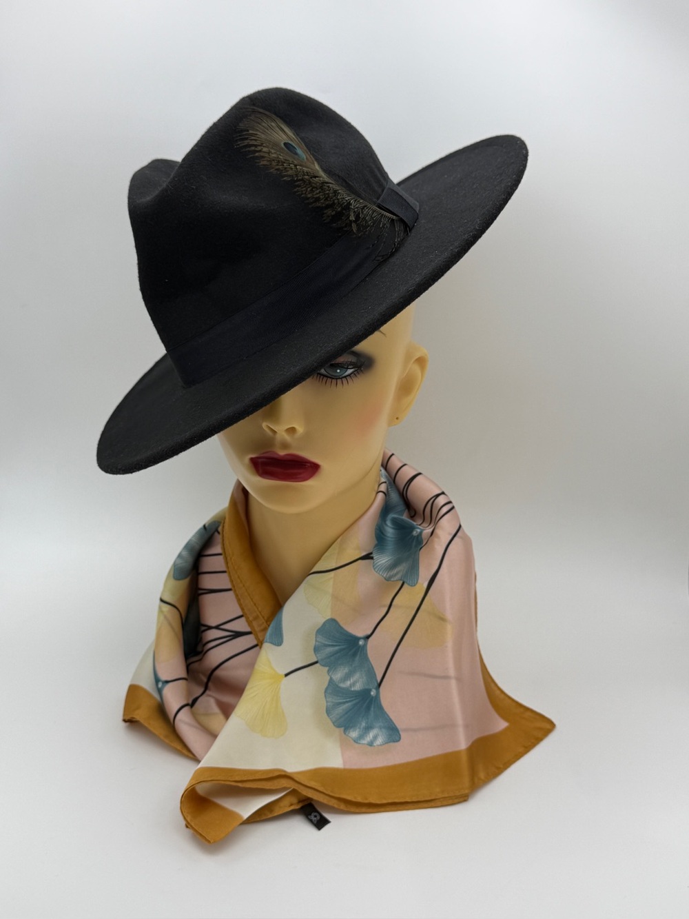 Saiusloa Womens Square Neck Scarf Silky Floral Head Scarf Hair Bandanna Fashion
